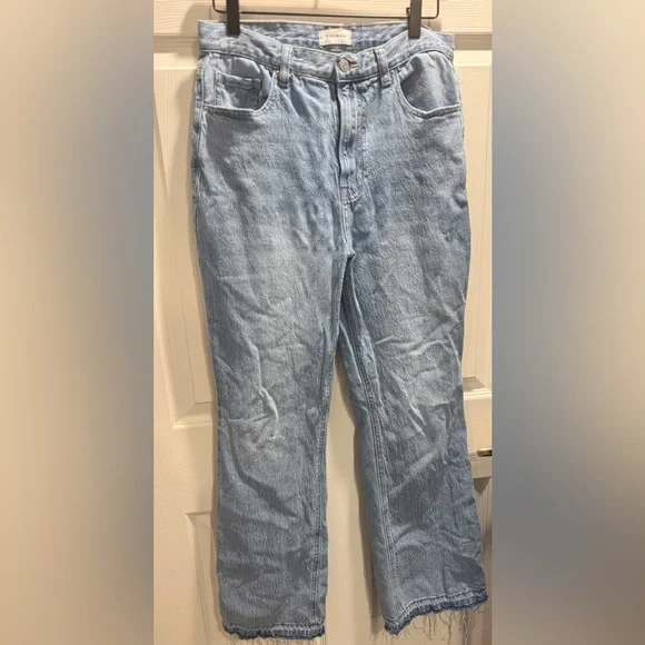 PacSun High Rise Bootcut Jeans Size 30 Stretch Light Wash Raw Hem - Picture 2 of 10